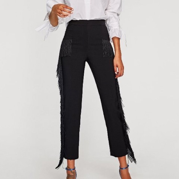 Zara | Pants u0026 Jumpsuits | Zara Fringe Pants Size S | Poshmark